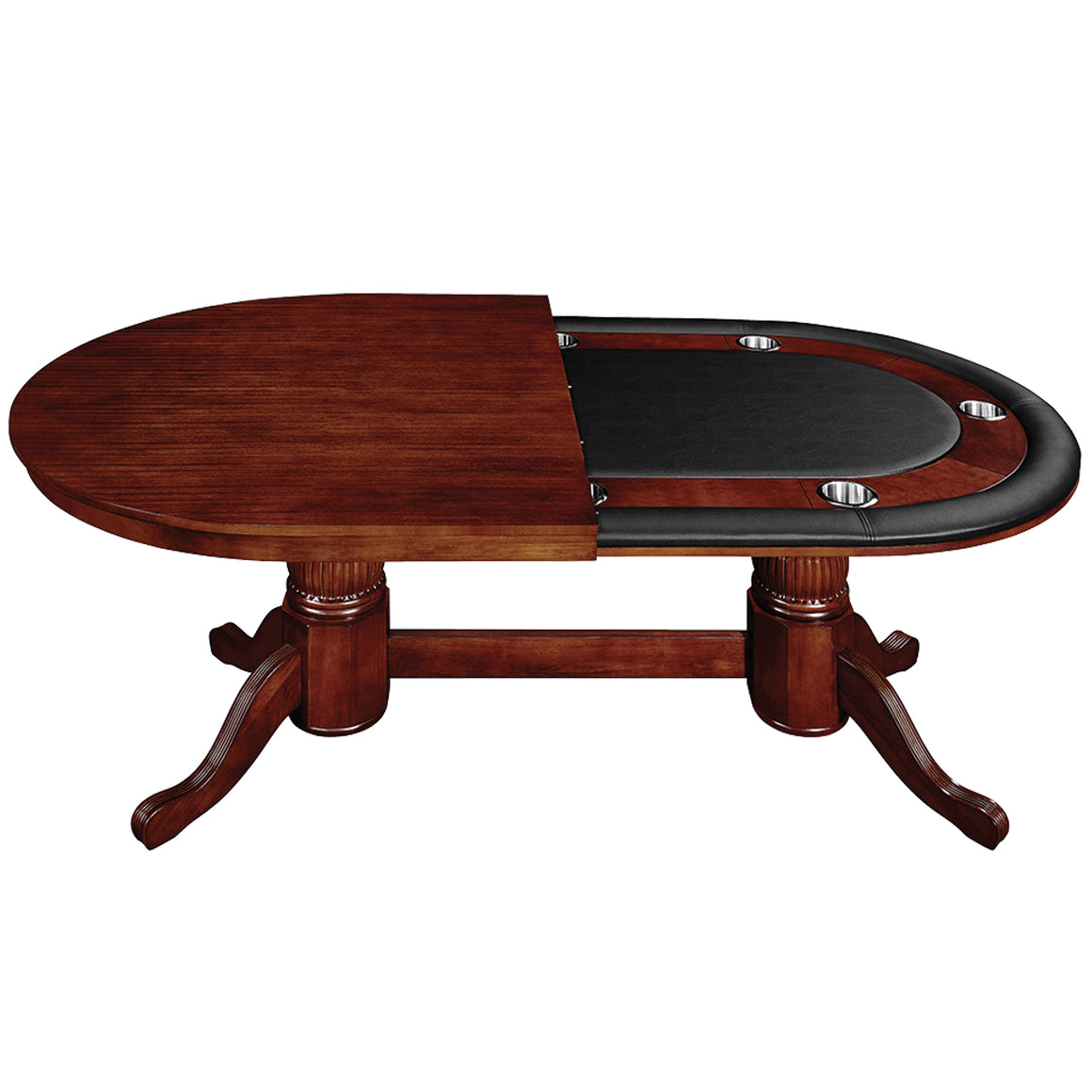 RAM Game Room 84" Texas Hold'em Poker Table With Dining Top - English Tudor - GTBL84 ET WT