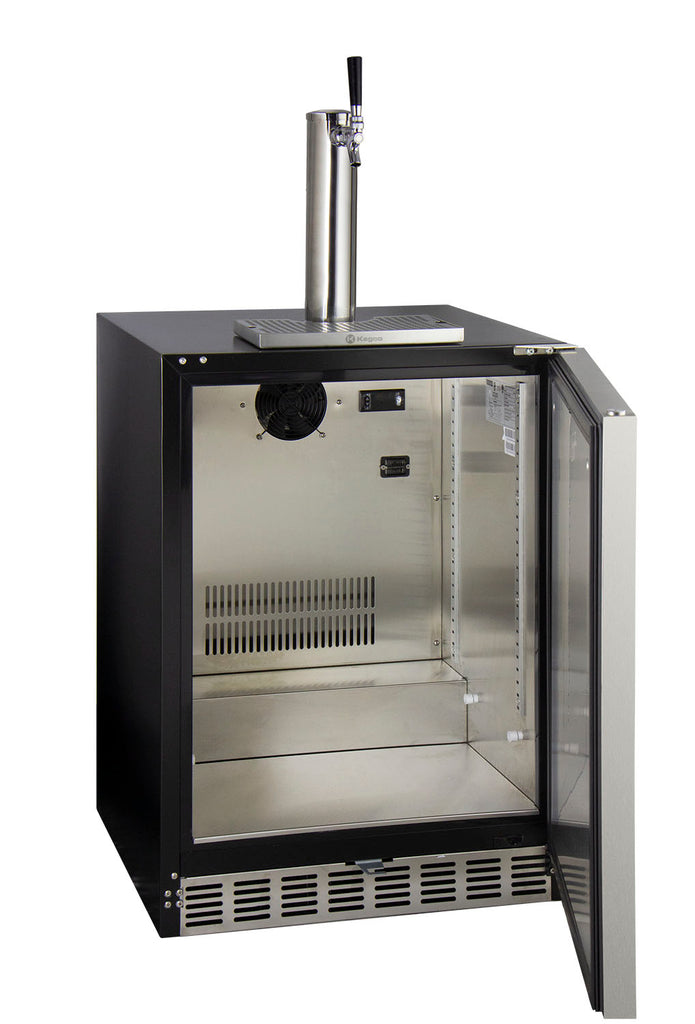 Kegco 24" Wide Single Tap Stainless Steel Built-In Right Hinge ADA Kegerator - Cabinet Only Model: HK-48ADA-BS