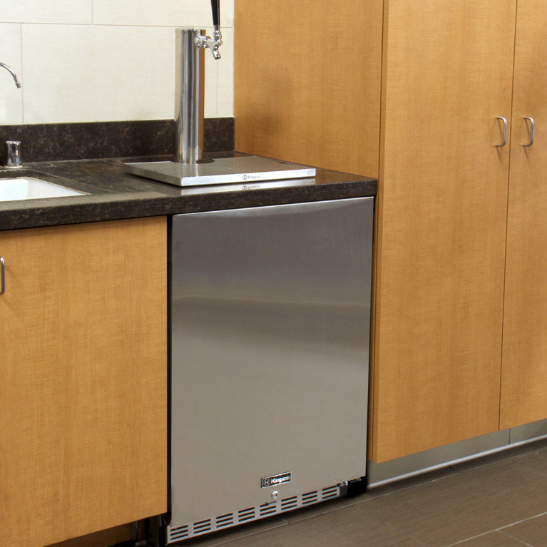 Kegco 24" Wide Single Tap Stainless Steel Built-In Right Hinge ADA Kegerator - Cabinet Only Model: HK-48ADA-BS
