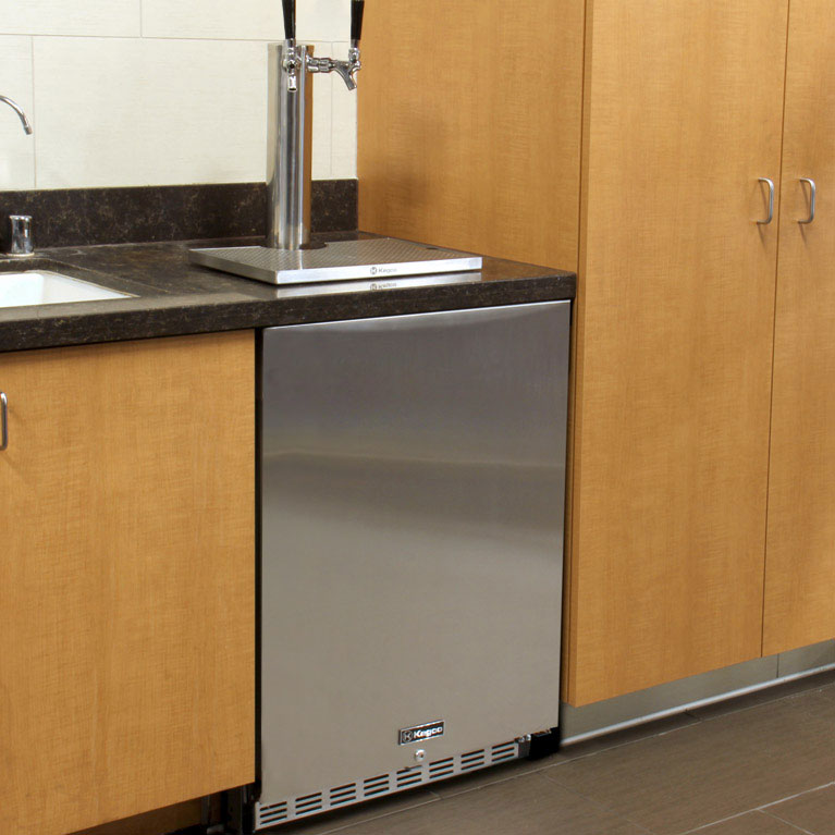 Kegco 24" Wide Dual Tap Stainless Steel Built-In Left Hinge ADA Kegerator with Kit - HK48BSA-L-2