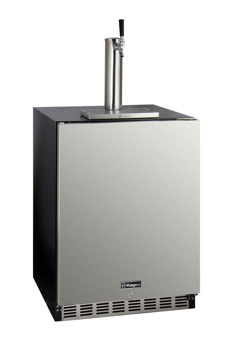 Kegco 24" Wide Single Tap Stainless Steel Built-In Right Hinge ADA Kegerator - Cabinet Only Model: HK-48ADA-BS