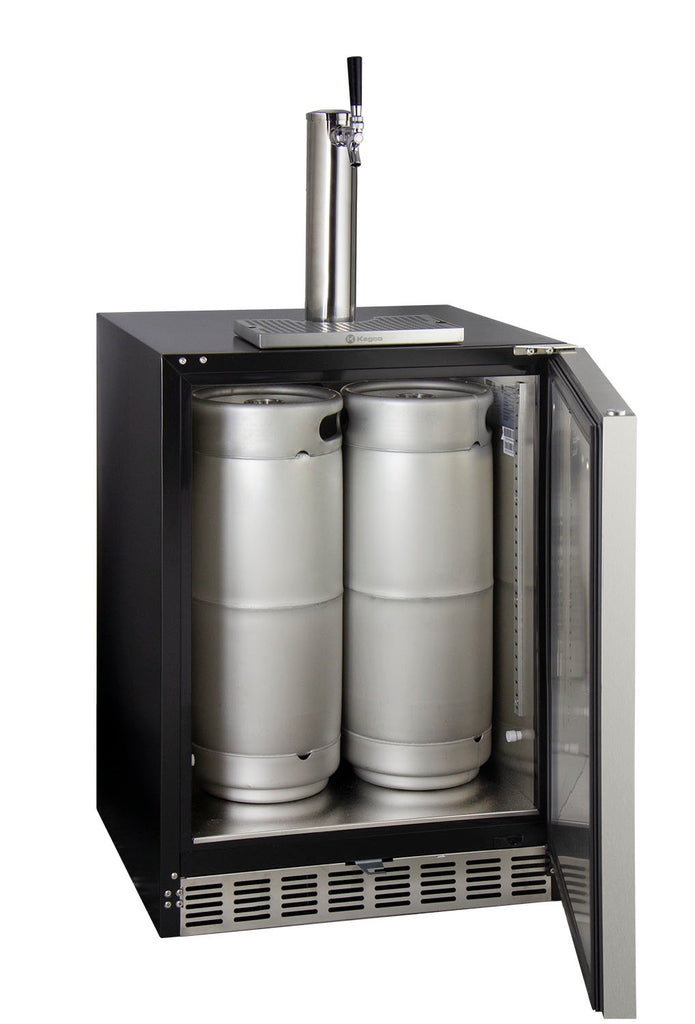 Kegco 24" Wide Single Tap Stainless Steel Built-In Right Hinge ADA Kegerator with Kit - HK48BSA-1