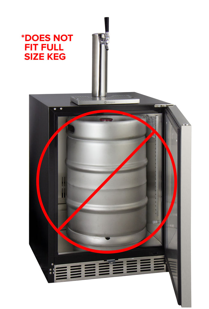 Kegco 24" Wide Single Tap Stainless Steel Built-In Left Hinge ADA Kegerator with Kit - HK48BSA-L-1