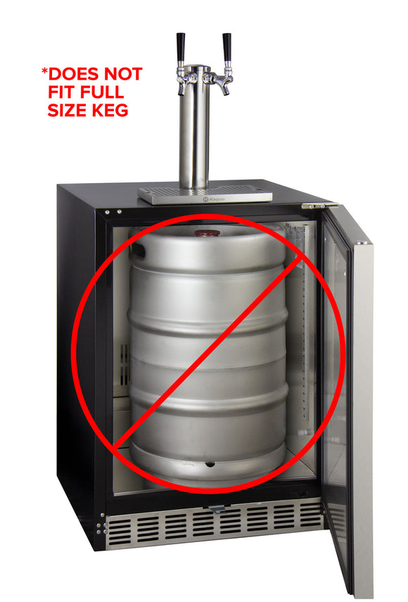 Kegco 24" Wide Dual Tap Stainless Steel Built-In Left Hinge ADA Kegerator with Kit - HK48BSA-L-2
