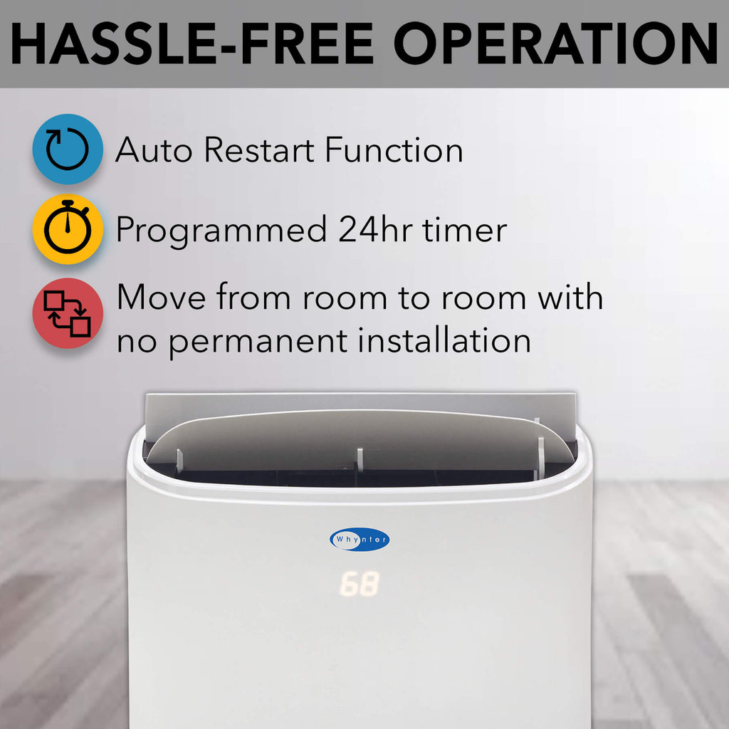 Whynter ARC-147WF 14,000 BTU (10,000 BTU SACC) Dual Hose Cooling Portable Air Conditioner, Dehumidifier, and Fan with Remote Control, HEPA and Carbon Filter, up to 500 sq ft in White