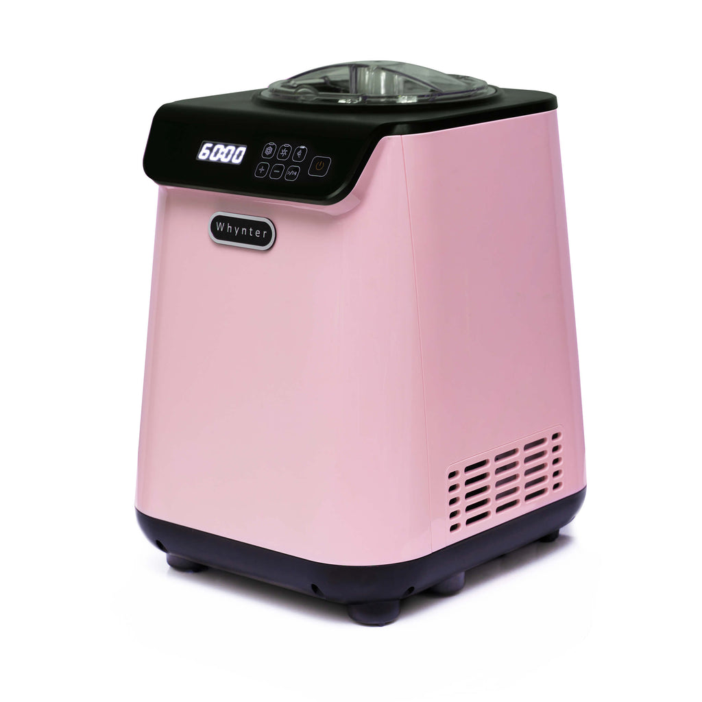 Whynter 1.28 Quart Compact Upright Automatic Ice Cream Maker with Stainless Steel Bowl Limited Black Pink Edition - ICM-128BPS
