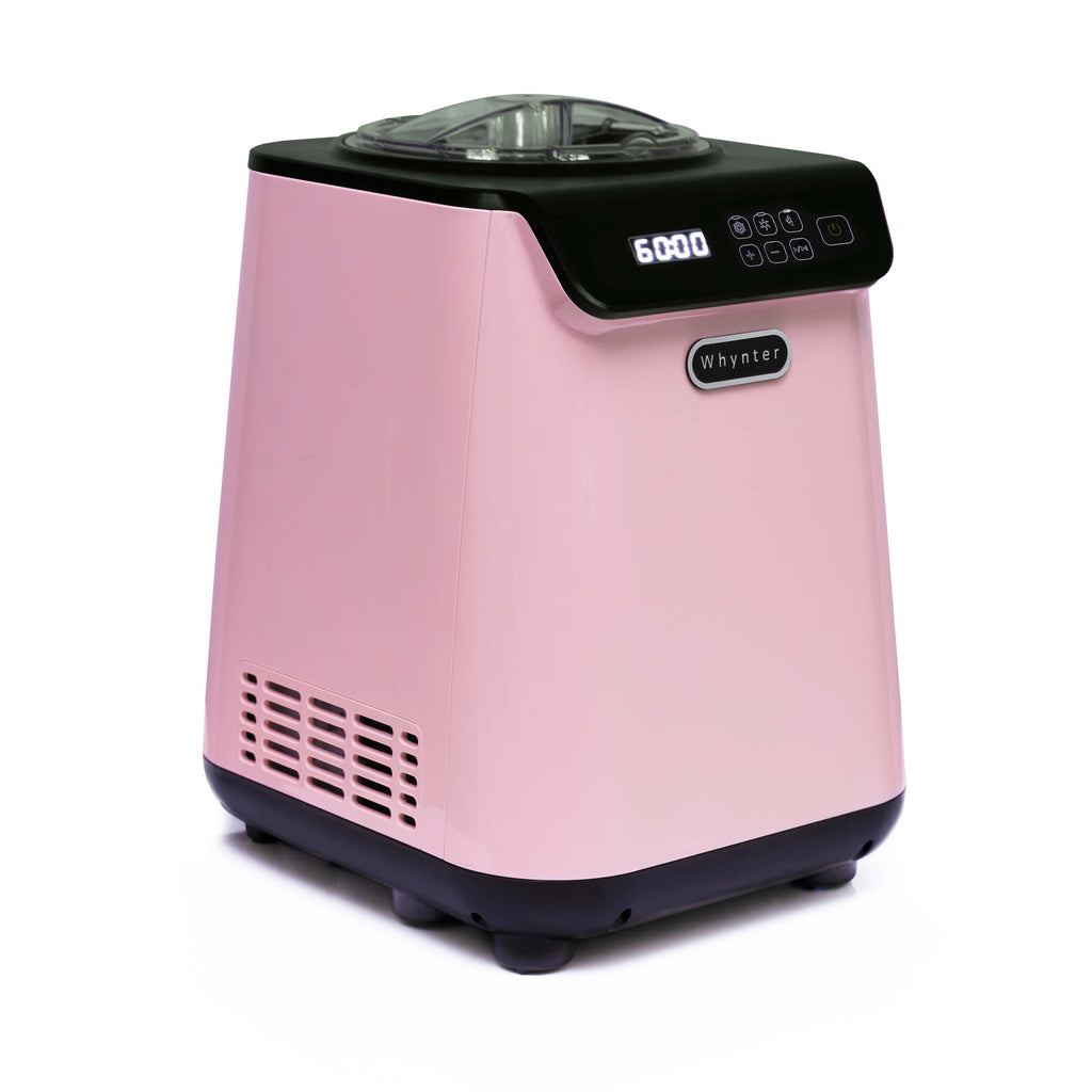 Whynter 1.28 Quart Compact Upright Automatic Ice Cream Maker with Stainless Steel Bowl Limited Black Pink Edition - ICM-128BPS