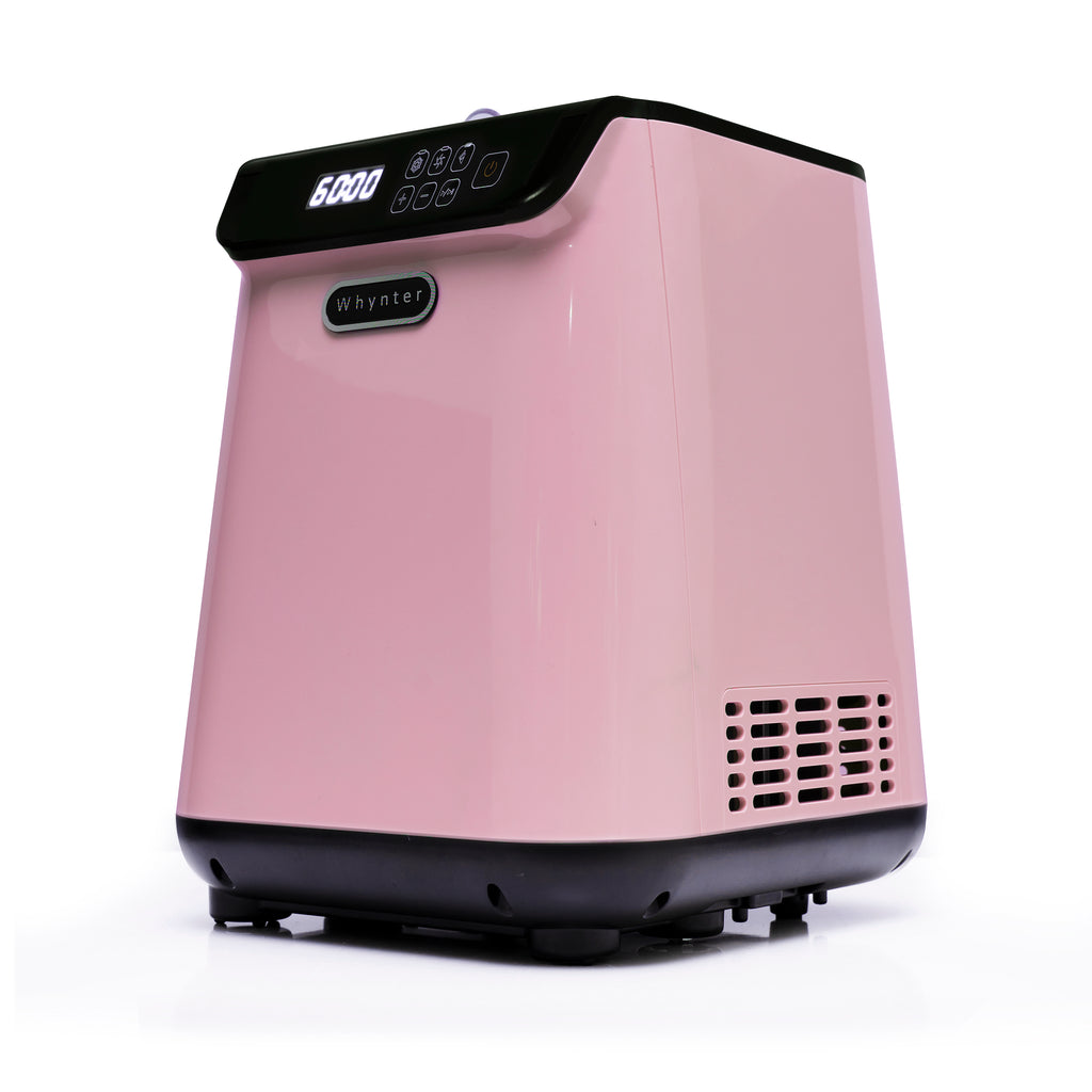 Whynter 1.28 Quart Compact Upright Automatic Ice Cream Maker with Stainless Steel Bowl Limited Black Pink Edition - ICM-128BPS