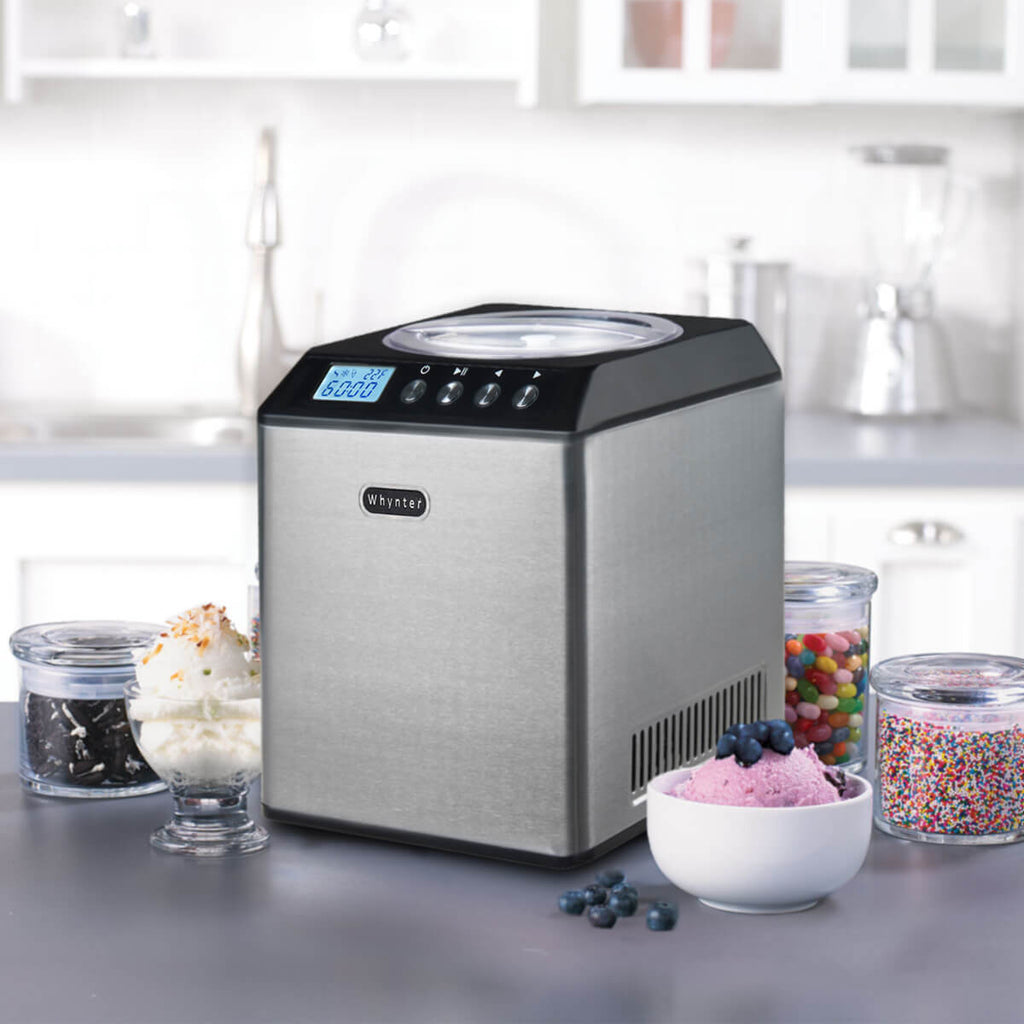 Whynter 2.1 Quart Upright Ice Cream Maker with Stainless Steel Bowl – Black - ICM-201SB - Wine Cooler City