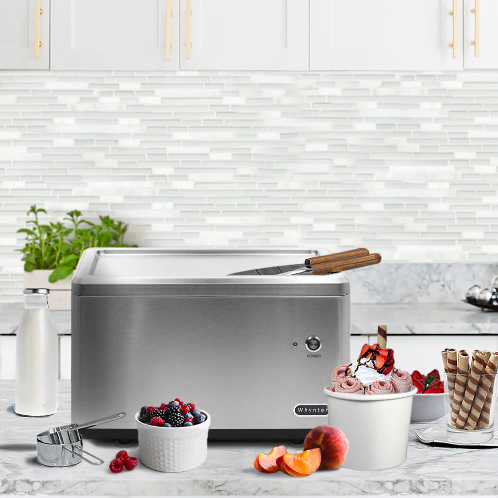 Whynter Portable Instant Ice Cream Maker Frozen Pan Roller in Stainless Steel - ICR-300SS - Wine Cooler City