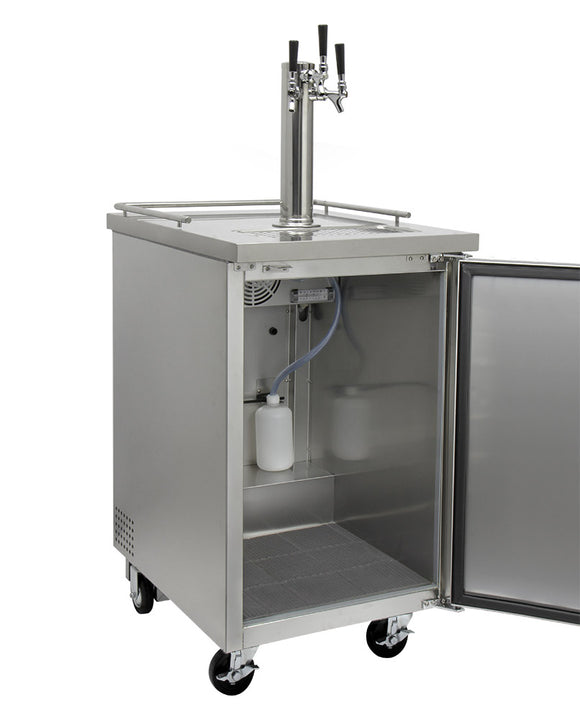 Kegco 24" Wide Cold Brew Coffee Triple Tap All Stainless Steel Commercial Kegerator - ICXCK-1S-3