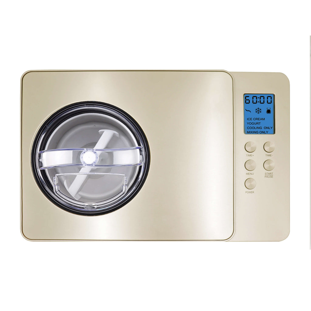 Whynter Ice Cream Maker 2 Quart Capacity Stainless Steel Bowl & Yogurt Function in Champagne Gold - ICM-220CGY - Wine Cooler City