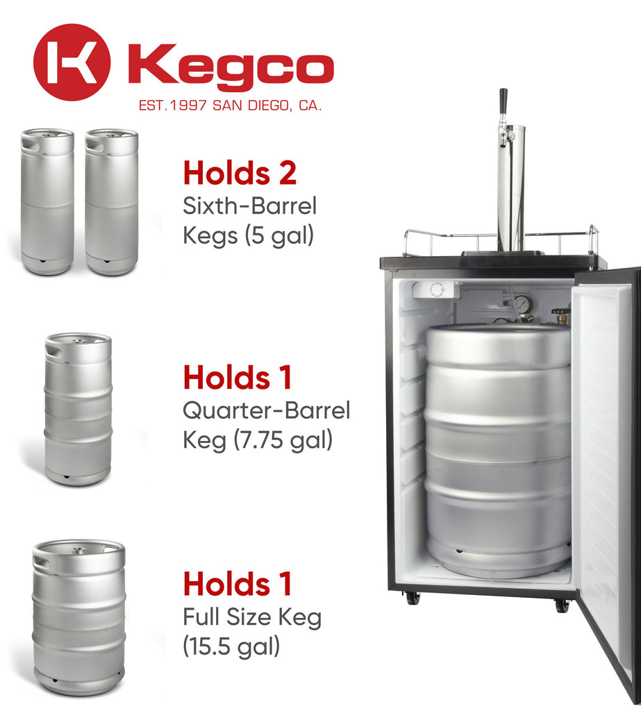 Kegco 20" Wide Kombucha Single Tap Black Kegerator - KOM19B-1NK