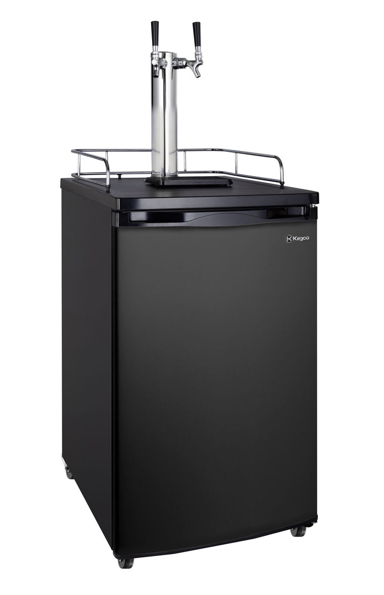 Kegco 20" Wide Homebrew Dual Tap Black Kegerator - HBK199B-2NK - Wine Cooler City