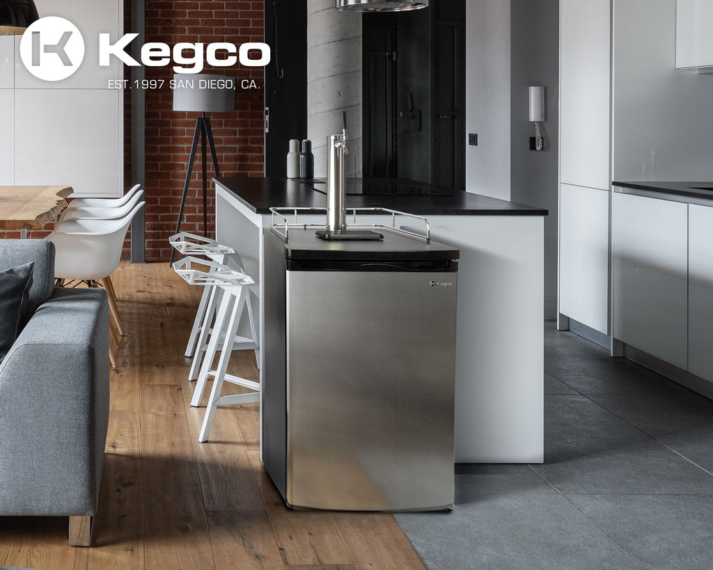 Kegco 20" Wide Cold Brew Coffee Single Tap Stainless Steel Single Tap Kegerator - ICK19S-1NK - Wine Cooler City