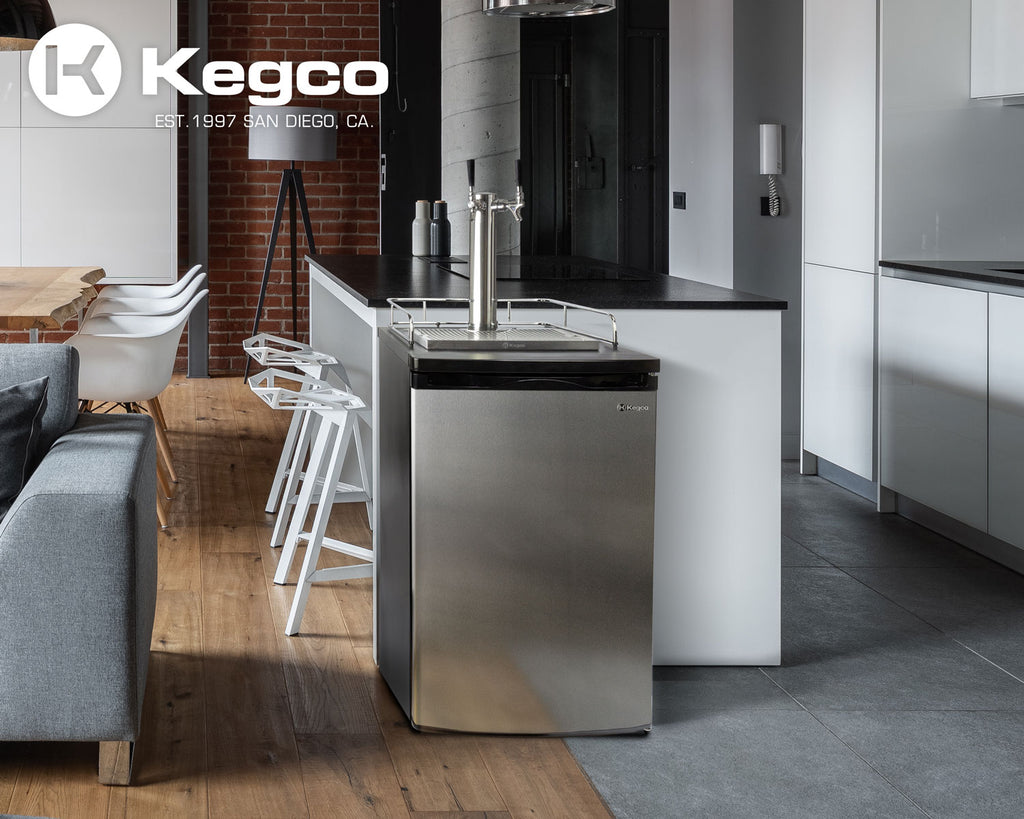 Kegco 20" Wide Cold Brew Coffee Dual Tap Stainless Steel Kegerator - ICK19S-2NK - Wine Cooler City