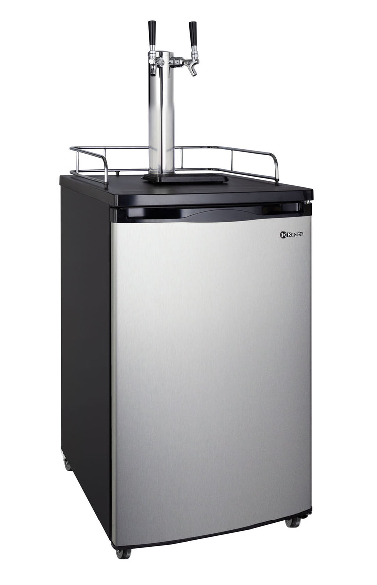 Kegco 20" Wide Dual Tap Stainless Steel Kegerator - K199SS-2NK - Wine Cooler City