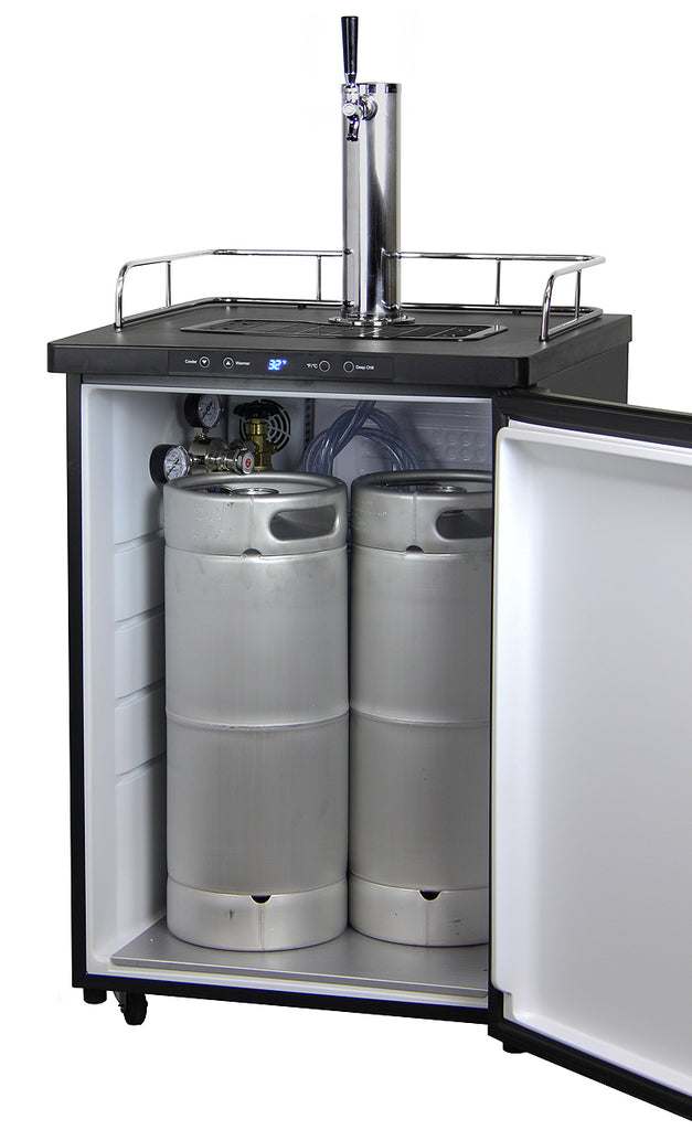 Kegco 24" Wide Cold Brew Coffee Single Tap Black Stainless Kegerator - ICK30X-1NK - Wine Cooler City