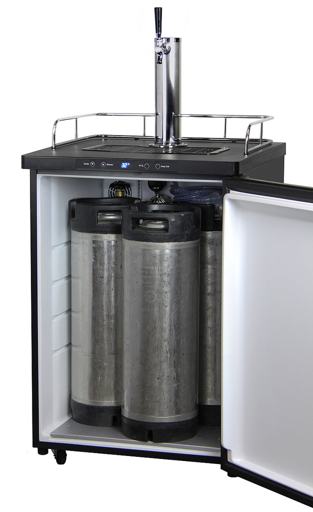 Kegco 24" Wide Cold Brew Coffee Single Tap Black Stainless Kegerator - ICK30X-1NK - Wine Cooler City
