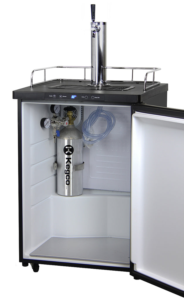 Kegco 24" Wide Homebrew Single Tap Black Stainless Steel Digital Kegerator - HBK309X-1NK - Wine Cooler City