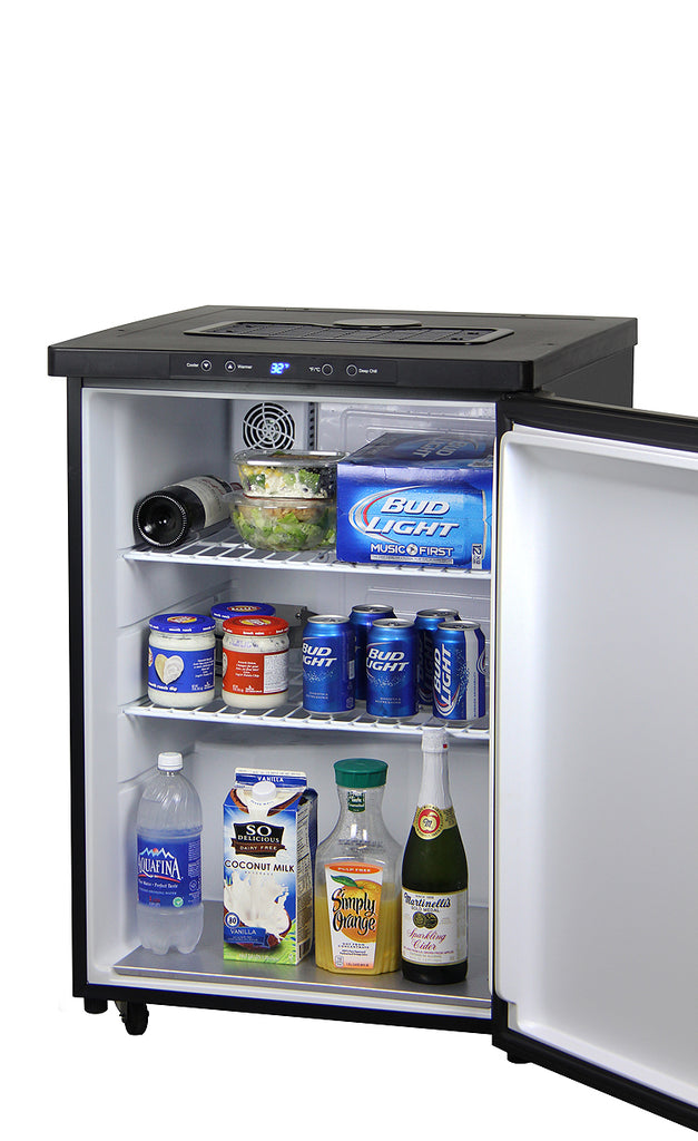 Kegco 24" Wide Triple Tap Black Digital Kegerator - K309B-3NK - Wine Cooler City