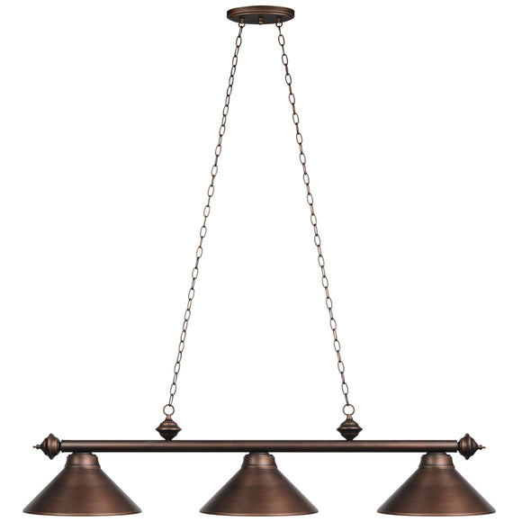 RAM Game Room 54" 3LT Billiard Light - Polished Brass - PR54 PB