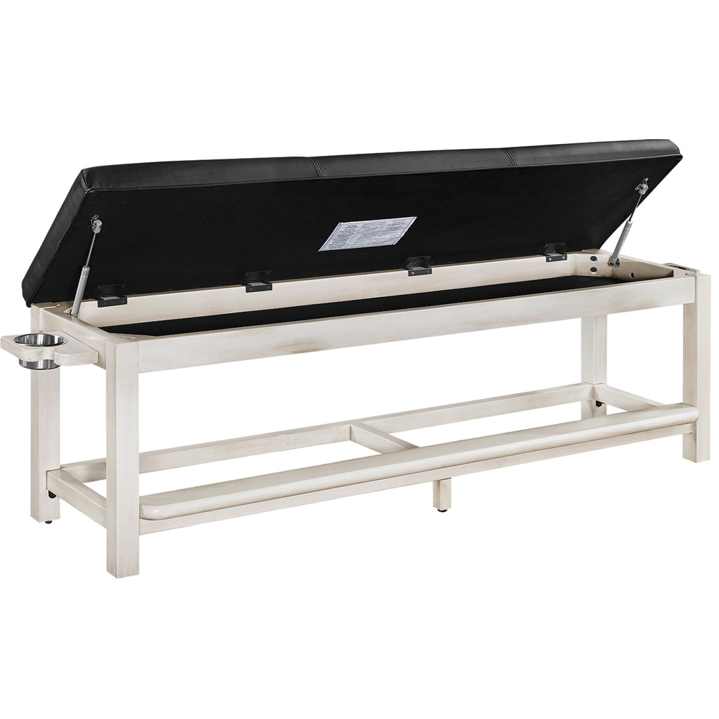 RAM Game Room Spectator Storage Bench - Antique White - SBENCH AW