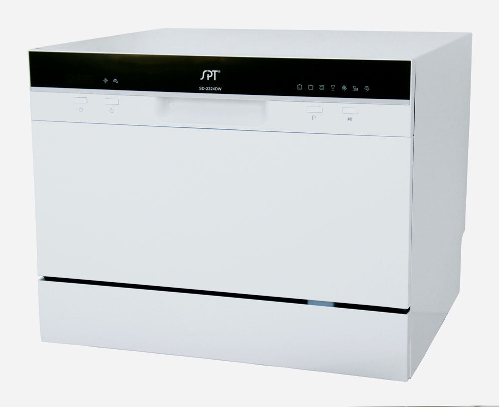 Sunpentown - SD-2224DW: Countertop Dishwasher with Delay Start & LED – White