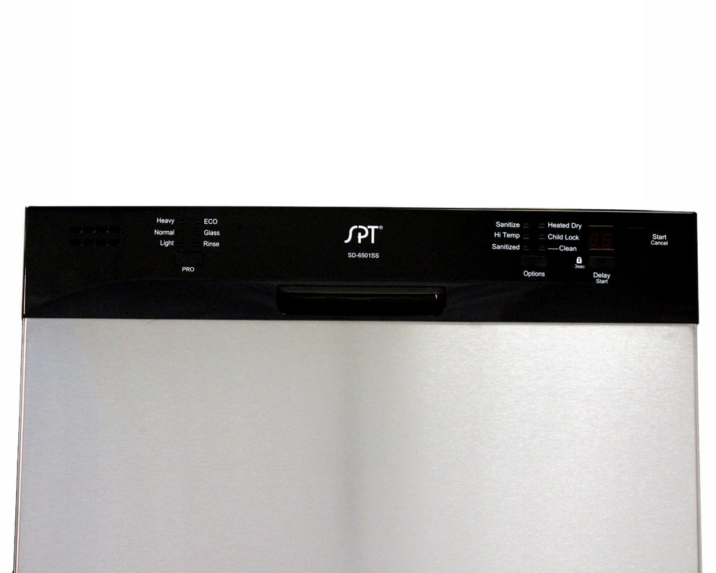 SPT - SD-6501SS: Energy Star 24″ Built-In Stainless Steel Tall Tub Dishwasher w/ Heated Drying – Stainless