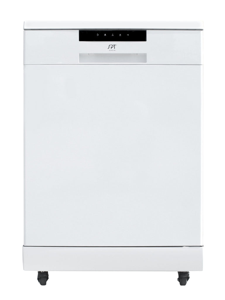 SPT - SD-6513W: Energy Star 24″ Portable Stainless Steel Dishwasher – White