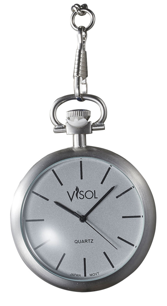 Visol Presley Silver Dial Stainless Steel Quartz Pocket Watch - Wine Cooler City