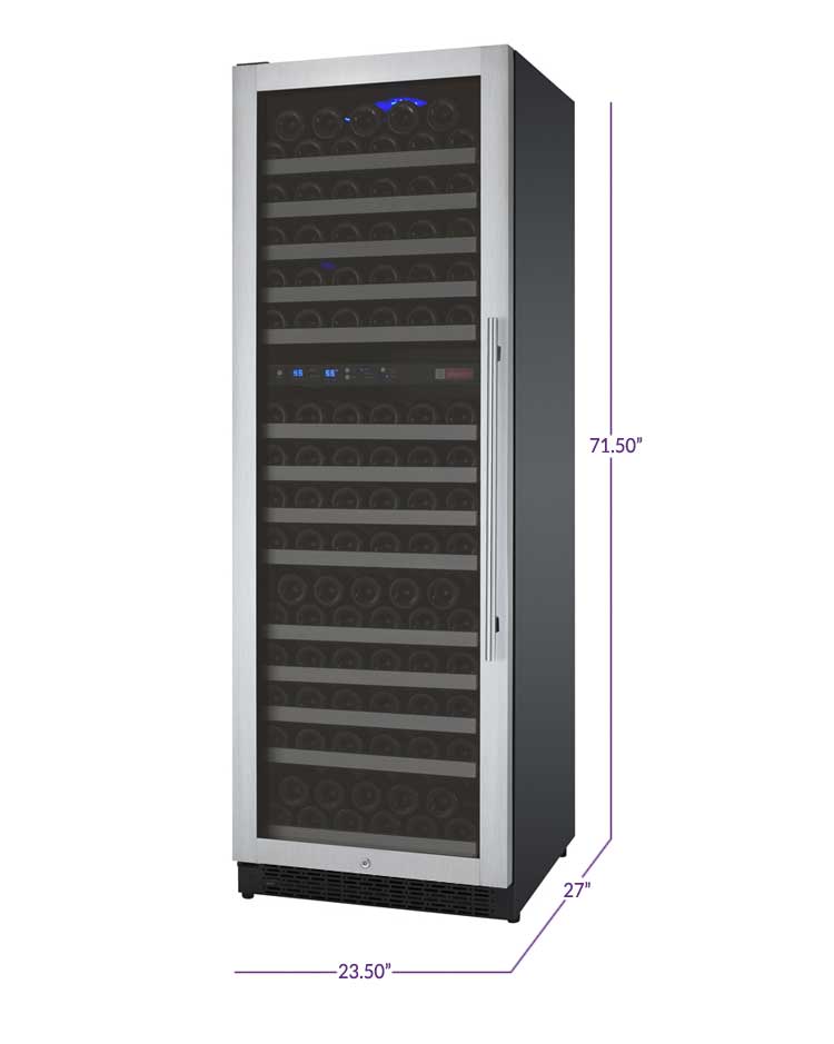 Allavino 24" Wide FlexCount II Tru-Vino 172 Bottle Dual Zone Stainless Steel Left Hinge Wine Refrigerator - VSWR172-2SL20