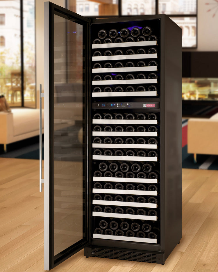 Allavino 24" Wide FlexCount II Tru-Vino 172 Bottle Dual Zone Stainless Steel Left Hinge Wine Refrigerator - VSWR172-2SL20