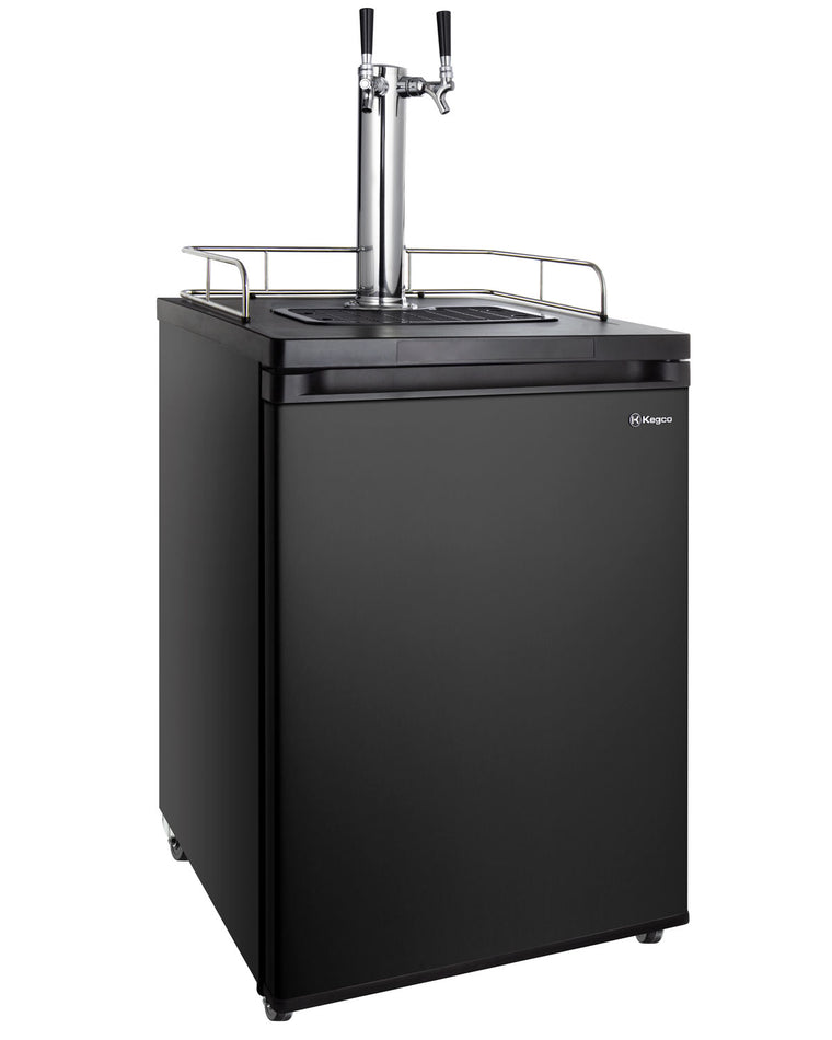 Kegco 24" Wide Homebrew Dual Tap Black Kegerator - HBK209B-2NK