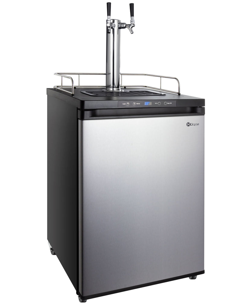 Kegco 24" Wide Kombucha Dual Tap Stainless Steel Kegerator - KOM30S-2NK - Wine Cooler City