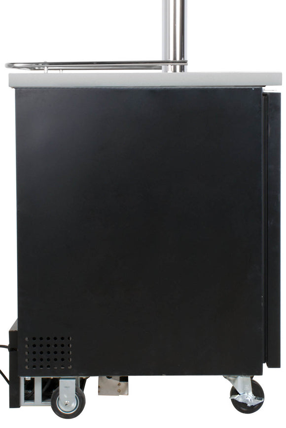 Kegco 24" Wide Homebrew Four Tap Black Commercial Kegerator with Kegs - HBK1XB-4K