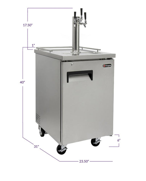 Kegco 24" Wide Triple Tap All Stainless Steel Commercial Kegerator - XCK-1S-3