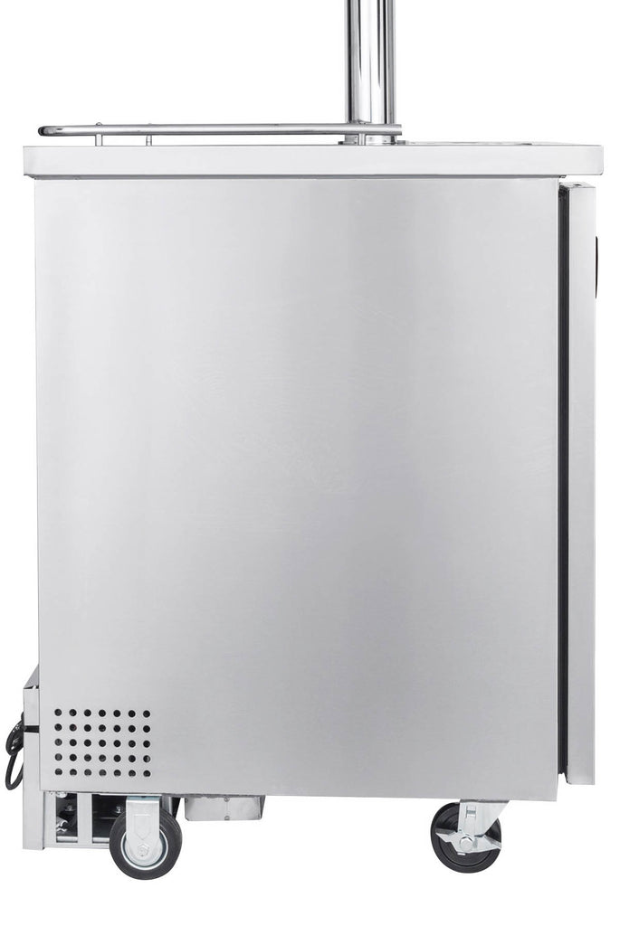 Kegco 24" Wide Homebrew Single Tap All Stainless Steel Commercial Kegerator with Keg - HBK1XS-1K