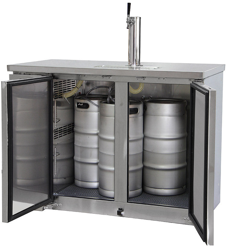Kegco 49" Wide Dual Tap All Stainless Steel Commercial Kegerator Model: XCK-2448S