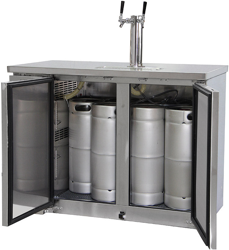 Kegco 49" Wide Dual Tap All Stainless Steel Commercial Kegerator Model: XCK-2448S