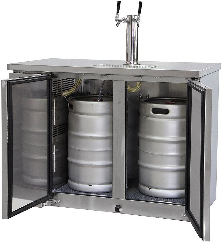 Kegco 49" Wide Dual Tap All Stainless Steel Commercial Kegerator Model: XCK-2448S