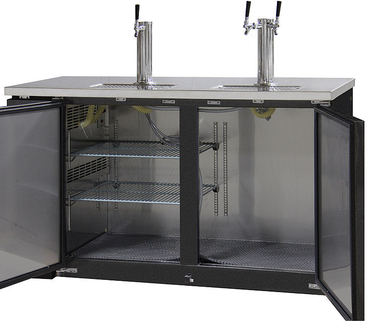 Kegco 61" Wide Triple Tap Black Commercial Kegerator Model: XCK-2460B