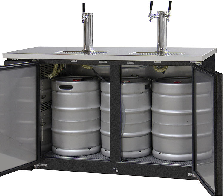 Kegco 61" Wide Triple Tap Black Commercial Kegerator Model: XCK-2460B