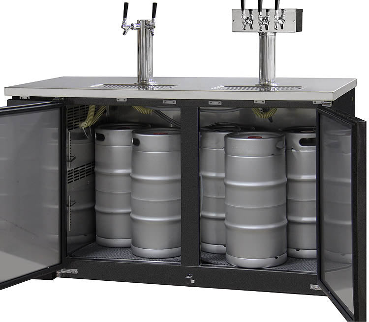 Kegco 72" Wide Triple Tap Black Commercial Kegerator Model: XCK-2472B - Wine Cooler City