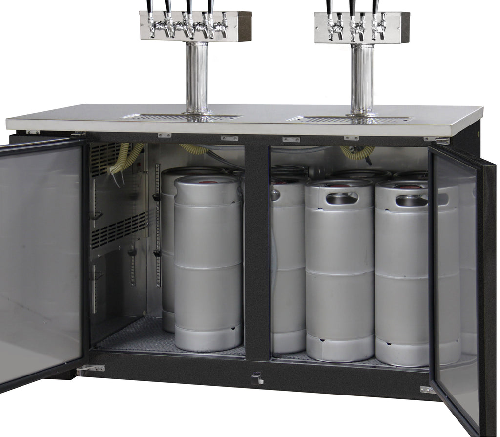 Kegco 61" Wide Triple Tap Black Commercial Kegerator Model: XCK-2460B