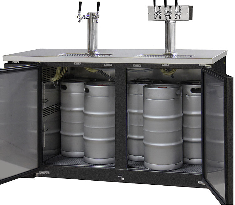 Kegco 61" Wide Triple Tap Black Commercial Kegerator Model: XCK-2460B