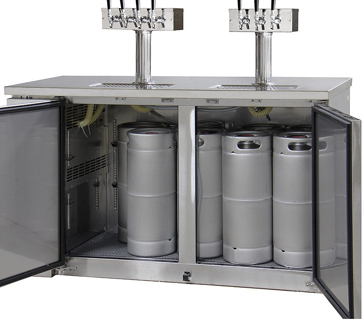 Kegco 61" Wide Triple Tap Stainless Steel Commercial Kegerator Model: XCK-2460S