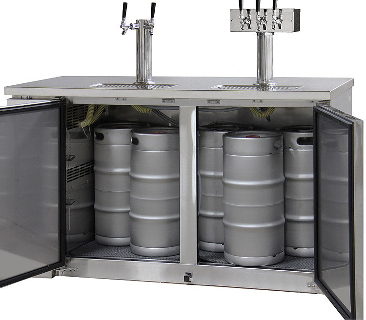 Kegco 61" Wide Triple Tap Stainless Steel Commercial Kegerator Model: XCK-2460S