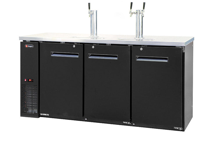 Kegco 72" Wide Triple Tap Black Commercial Kegerator Model: XCK-2472B - Wine Cooler City