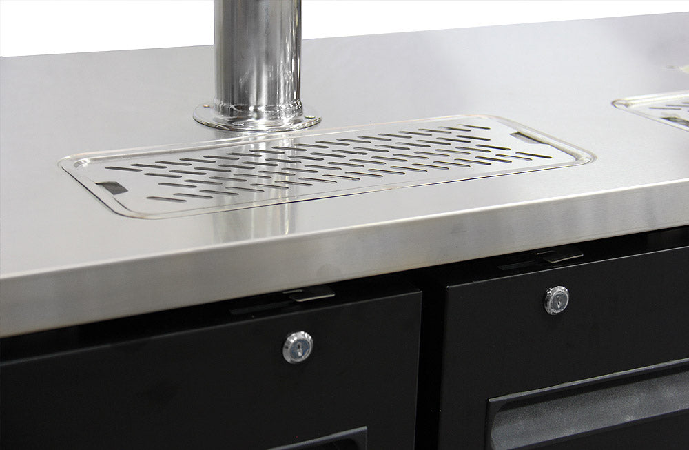 Kegco 72" Wide Triple Tap Black Commercial Kegerator Model: XCK-2472B - Wine Cooler City